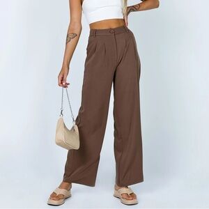 Princess Polly Archer Pants Brown Petite